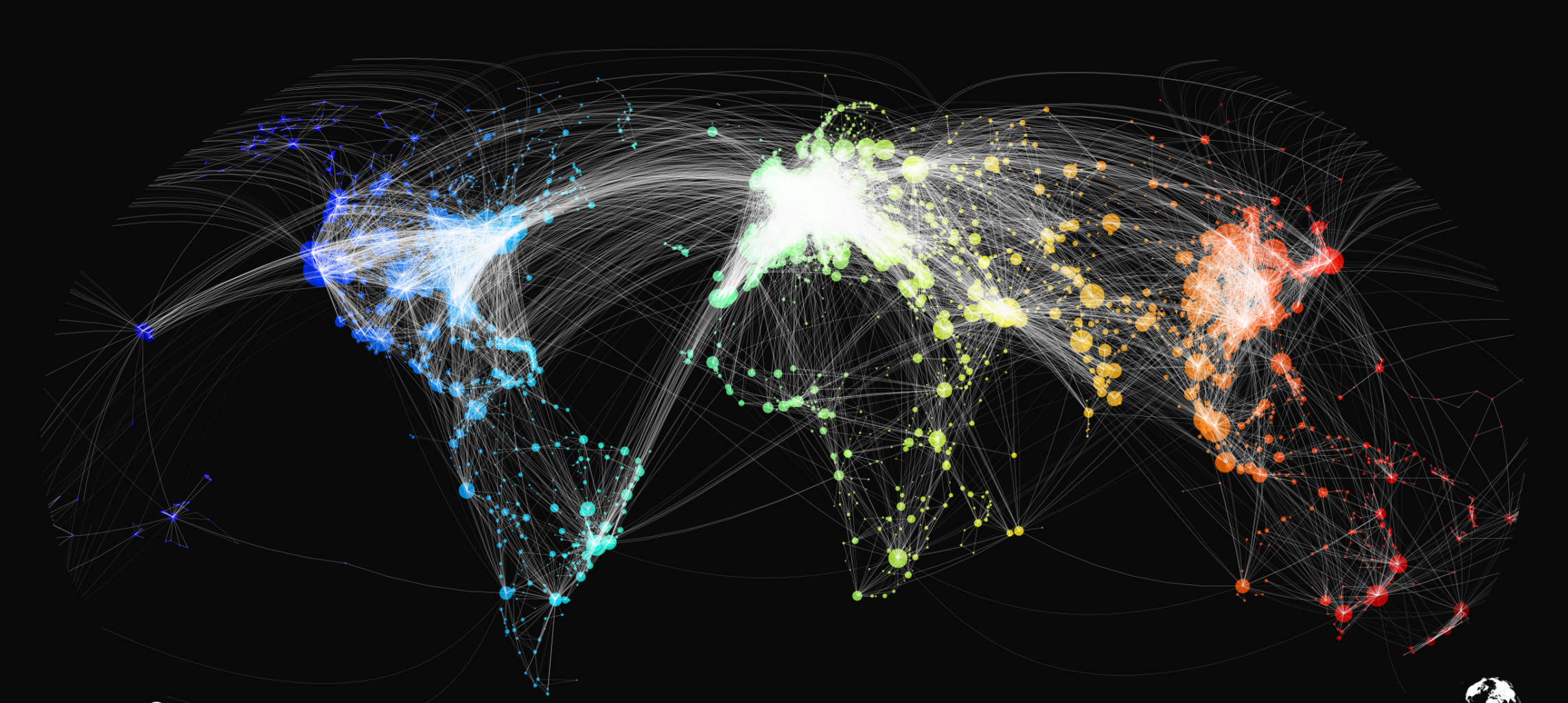 world map flight routes lines